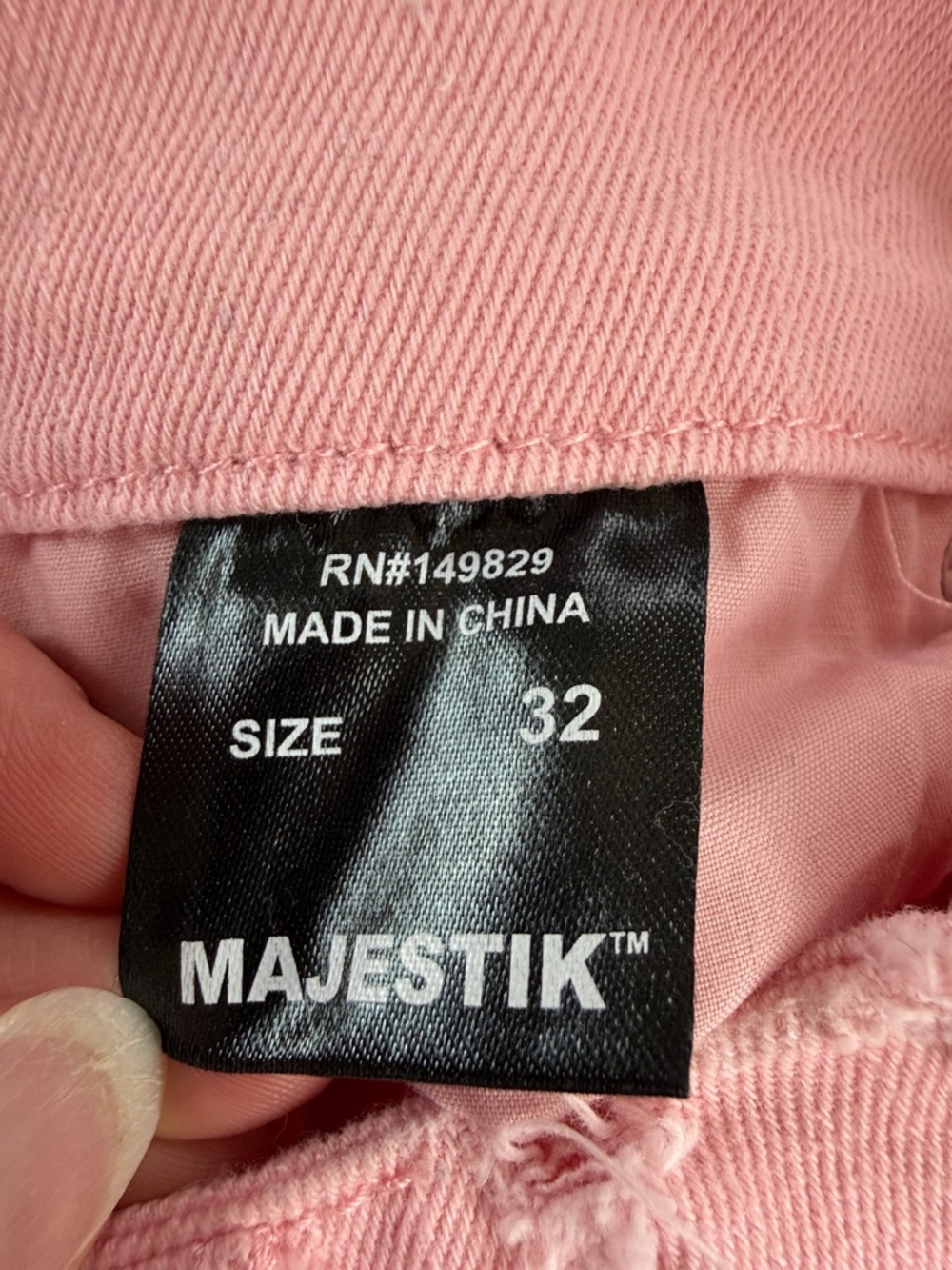 MAJESTIK NIRVANA FRAYED SUPER STACKED PINK RED Men’s 32 - Picture 14 of 16